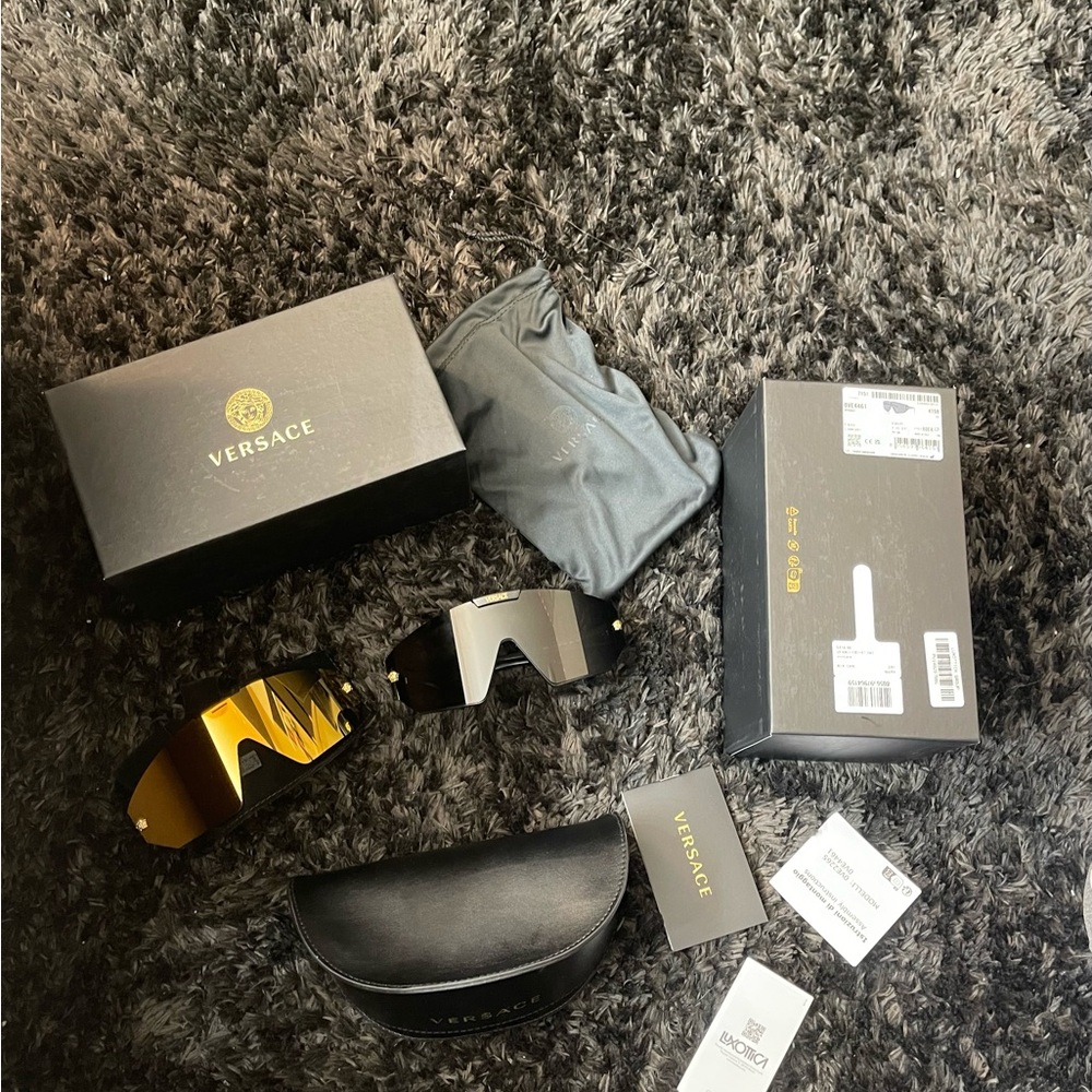 Versace Black and Gold Sunglasses